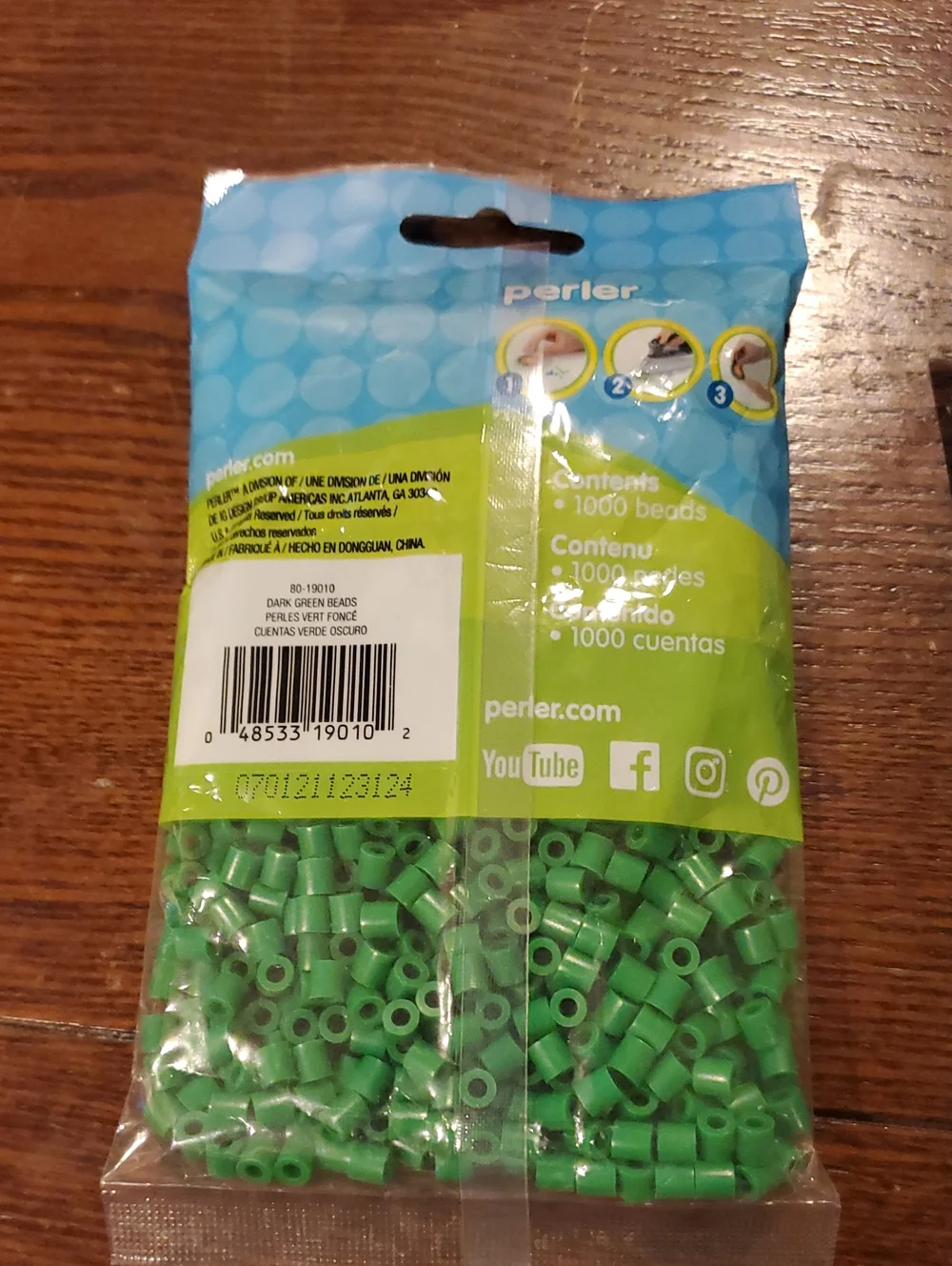 Perler Set Of 4 Bags Of 1000 Green Fuse Beads - Pack of 4